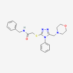 molecular formula C22H25N5O2S B4108350 N-benzyl-2-{[5-(4-morpholinylmethyl)-4-phenyl-4H-1,2,4-triazol-3-yl]thio}acetamide 