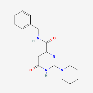 molecular formula C17H22N4O2 B4108359 N-benzyl-6-oxo-2-(1-piperidinyl)-1,4,5,6-tetrahydro-4-pyrimidinecarboxamide 