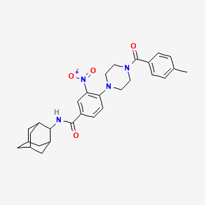 molecular formula C29H34N4O4 B4108365 N-2-adamantyl-4-[4-(4-methylbenzoyl)-1-piperazinyl]-3-nitrobenzamide 