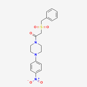 molecular formula C19H21N3O5S B4108403 1-[(benzylsulfonyl)acetyl]-4-(4-nitrophenyl)piperazine 