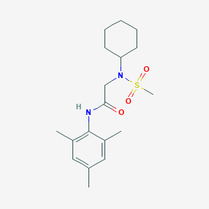 molecular formula C18H28N2O3S B4108426 N~2~-cyclohexyl-N~1~-mesityl-N~2~-(methylsulfonyl)glycinamide 