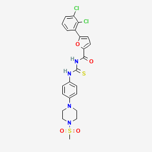 molecular formula C23H22Cl2N4O4S2 B4108441 5-(2,3-dichlorophenyl)-N-[({4-[4-(methylsulfonyl)-1-piperazinyl]phenyl}amino)carbonothioyl]-2-furamide 