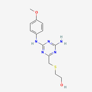2-[({4-amino-6-[(4-methoxyphenyl)amino]-1,3,5-triazin-2-yl}methyl)thio]ethanol