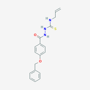 molecular formula C18H19N3O2S B410850 1-[(4-Phenylmethoxybenzoyl)amino]-3-prop-2-enylthiourea 