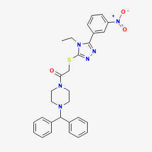 molecular formula C29H30N6O3S B4108502 1-(diphenylmethyl)-4-({[4-ethyl-5-(3-nitrophenyl)-4H-1,2,4-triazol-3-yl]thio}acetyl)piperazine 