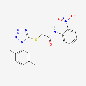 molecular formula C17H16N6O3S B4108503 2-{[1-(2,5-dimethylphenyl)-1H-tetrazol-5-yl]thio}-N-(2-nitrophenyl)acetamide 