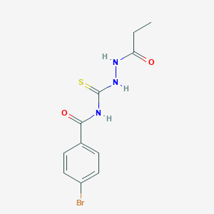 molecular formula C11H12BrN3O2S B410853 4-bromo-N-[(2-propionylhydrazino)carbothioyl]benzamide 