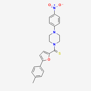 molecular formula C22H21N3O3S B4108532 1-{[5-(4-methylphenyl)-2-furyl]carbonothioyl}-4-(4-nitrophenyl)piperazine 