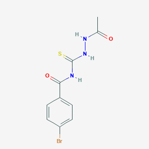 molecular formula C10H10BrN3O2S B410855 N-[(2-acetylhydrazino)carbothioyl]-4-bromobenzamide 