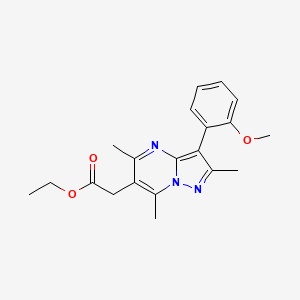 molecular formula C20H23N3O3 B4108569 ethyl [3-(2-methoxyphenyl)-2,5,7-trimethylpyrazolo[1,5-a]pyrimidin-6-yl]acetate 