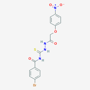 molecular formula C16H13BrN4O5S B410857 4-bromo-N-{[2-({4-nitrophenoxy}acetyl)hydrazino]carbothioyl}benzamide 