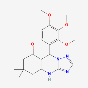 6,6-dimethyl-9-(2,3,4-trimethoxyphenyl)-5,6,7,9-tetrahydro[1,2,4]triazolo[5,1-b]quinazolin-8(4H)-one