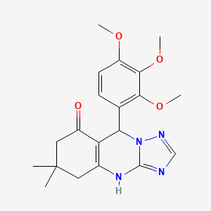 molecular formula C20H24N4O4 B4108573 6,6-dimethyl-9-(2,3,4-trimethoxyphenyl)-5,6,7,9-tetrahydro[1,2,4]triazolo[5,1-b]quinazolin-8(4H)-one 