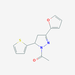 molecular formula C13H12N2O2S B4108590 1-acetyl-3-(2-furyl)-5-(2-thienyl)-4,5-dihydro-1H-pyrazole 