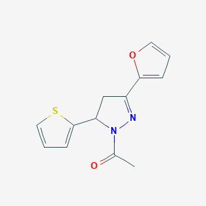 1-acetyl-3-(2-furyl)-5-(2-thienyl)-4,5-dihydro-1H-pyrazole