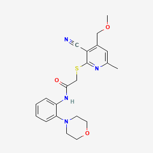 2-{[3-cyano-4-(methoxymethyl)-6-methyl-2-pyridinyl]thio}-N-[2-(4-morpholinyl)phenyl]acetamide