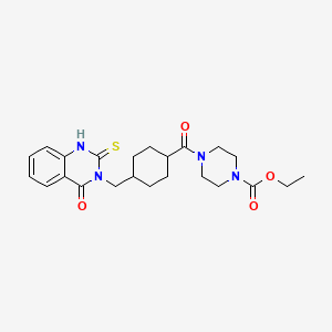 molecular formula C23H30N4O4S B4108608 ethyl 4-({4-[(4-oxo-2-thioxo-1,4-dihydro-3(2H)-quinazolinyl)methyl]cyclohexyl}carbonyl)-1-piperazinecarboxylate 