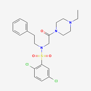 2,5-dichloro-N-[2-(4-ethyl-1-piperazinyl)-2-oxoethyl]-N-(2-phenylethyl)benzenesulfonamide