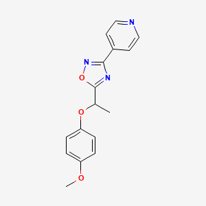 4-{5-[1-(4-methoxyphenoxy)ethyl]-1,2,4-oxadiazol-3-yl}pyridine