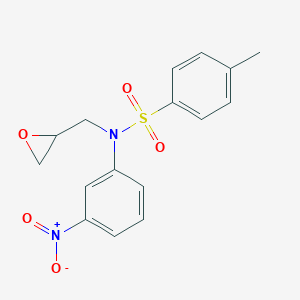 molecular formula C16H16N2O5S B410863 4-Methyl-N-(3-nitro-phenyl)-N-oxiranylmethyl-benzenesulfonamide 