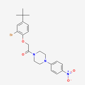 molecular formula C22H26BrN3O4 B4108631 1-[(2-bromo-4-tert-butylphenoxy)acetyl]-4-(4-nitrophenyl)piperazine 