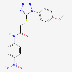 molecular formula C16H14N6O4S B4108651 2-{[1-(4-methoxyphenyl)-1H-tetrazol-5-yl]thio}-N-(4-nitrophenyl)acetamide 