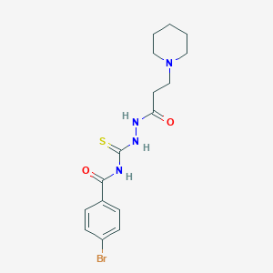 4-bromo-N-[(3-piperidin-1-ylpropanoylamino)carbamothioyl]benzamide