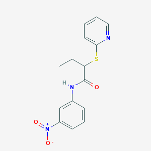 molecular formula C15H15N3O3S B4108660 N-(3-nitrophenyl)-2-(2-pyridinylthio)butanamide 