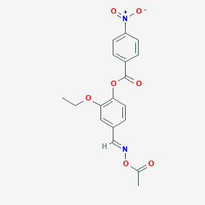molecular formula C18H16N2O7 B410867 4-{[(Acetyloxy)imino]methyl}-2-ethoxyphenyl 4-nitrobenzoate 