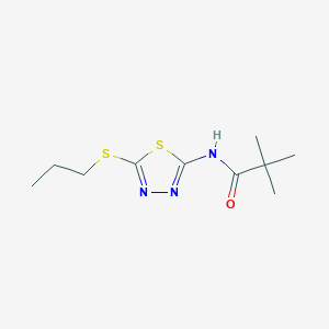 molecular formula C10H17N3OS2 B4108673 2,2-dimethyl-N-[5-(propylthio)-1,3,4-thiadiazol-2-yl]propanamide 