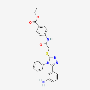 molecular formula C25H23N5O3S B4108680 ethyl 4-[({[5-(3-aminophenyl)-4-phenyl-4H-1,2,4-triazol-3-yl]thio}acetyl)amino]benzoate 