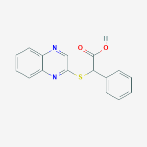 molecular formula C16H12N2O2S B4108683 phenyl(2-quinoxalinylthio)acetic acid 