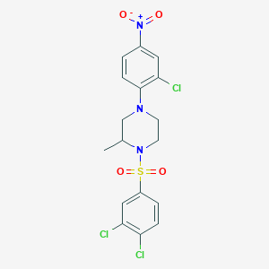 4-(2-chloro-4-nitrophenyl)-1-[(3,4-dichlorophenyl)sulfonyl]-2-methylpiperazine