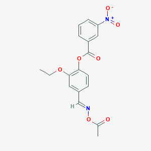 molecular formula C18H16N2O7 B410870 4-{[(Acetyloxy)imino]methyl}-2-ethoxyphenyl 3-nitrobenzoate 