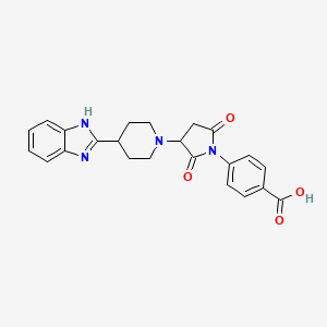 molecular formula C23H22N4O4 B4108718 4-{3-[4-(1H-benzimidazol-2-yl)-1-piperidinyl]-2,5-dioxo-1-pyrrolidinyl}benzoic acid 