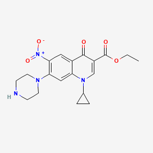 ethyl 1-cyclopropyl-6-nitro-4-oxo-7-(1-piperazinyl)-1,4-dihydro-3-quinolinecarboxylate