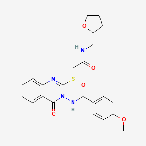 molecular formula C23H24N4O5S B4108742 4-methoxy-N-[4-oxo-2-({2-oxo-2-[(tetrahydro-2-furanylmethyl)amino]ethyl}thio)-3(4H)-quinazolinyl]benzamide 