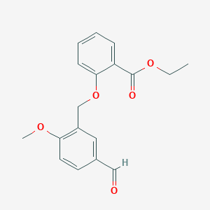 molecular formula C18H18O5 B410875 Ethyl 2-[(5-formyl-2-methoxybenzyl)oxy]benzoate CAS No. 351366-03-5