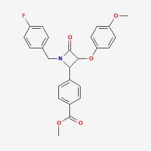 molecular formula C25H22FNO5 B4108753 methyl 4-[1-(4-fluorobenzyl)-3-(4-methoxyphenoxy)-4-oxo-2-azetidinyl]benzoate 