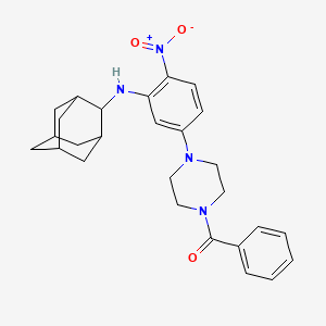 molecular formula C27H32N4O3 B4108758 2-adamantyl[5-(4-benzoyl-1-piperazinyl)-2-nitrophenyl]amine 
