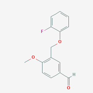 molecular formula C15H13FO3 B410877 3-[(2-Fluorophenoxy)methyl]-4-methoxybenzaldehyde CAS No. 351366-06-8