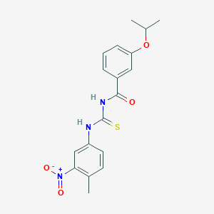 molecular formula C18H19N3O4S B4108772 3-isopropoxy-N-{[(4-methyl-3-nitrophenyl)amino]carbonothioyl}benzamide 