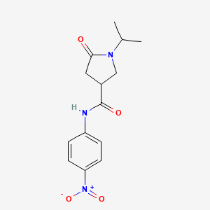 molecular formula C14H17N3O4 B4108789 1-isopropyl-N-(4-nitrophenyl)-5-oxo-3-pyrrolidinecarboxamide 