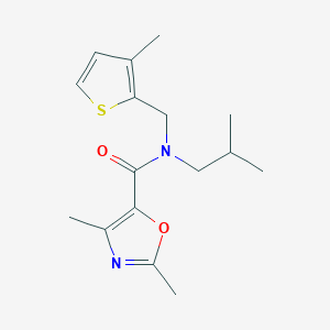 molecular formula C16H22N2O2S B4108811 N-isobutyl-2,4-dimethyl-N-[(3-methyl-2-thienyl)methyl]-1,3-oxazole-5-carboxamide 