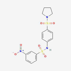 molecular formula C16H17N3O6S2 B4108816 3-nitro-N-[4-(1-pyrrolidinylsulfonyl)phenyl]benzenesulfonamide 