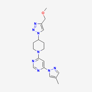 molecular formula C17H22N8O B4108819 4-{4-[4-(methoxymethyl)-1H-1,2,3-triazol-1-yl]piperidin-1-yl}-6-(4-methyl-1H-pyrazol-1-yl)pyrimidine 