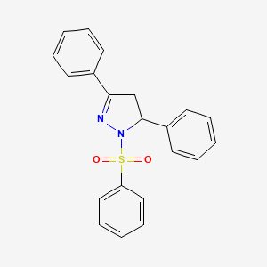 molecular formula C21H18N2O2S B4108833 3,5-diphenyl-1-(phenylsulfonyl)-4,5-dihydro-1H-pyrazole 