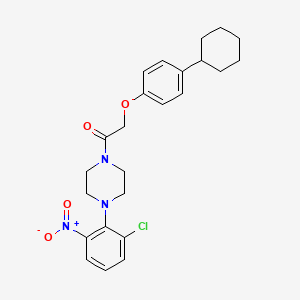 molecular formula C24H28ClN3O4 B4108850 1-(2-chloro-6-nitrophenyl)-4-[(4-cyclohexylphenoxy)acetyl]piperazine 