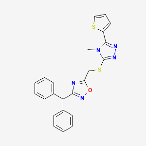 3-(diphenylmethyl)-5-({[4-methyl-5-(2-thienyl)-4H-1,2,4-triazol-3-yl]thio}methyl)-1,2,4-oxadiazole