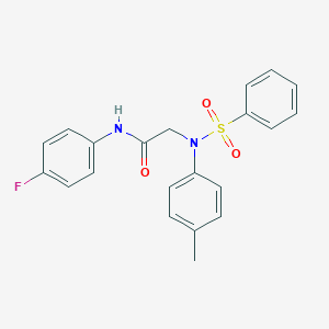 N-(4-fluorophenyl)-2-[4-methyl(phenylsulfonyl)anilino]acetamide